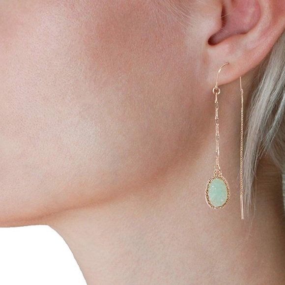 Jewelry - Chain Bar Threaders - Gold-Tone Drop Earrings